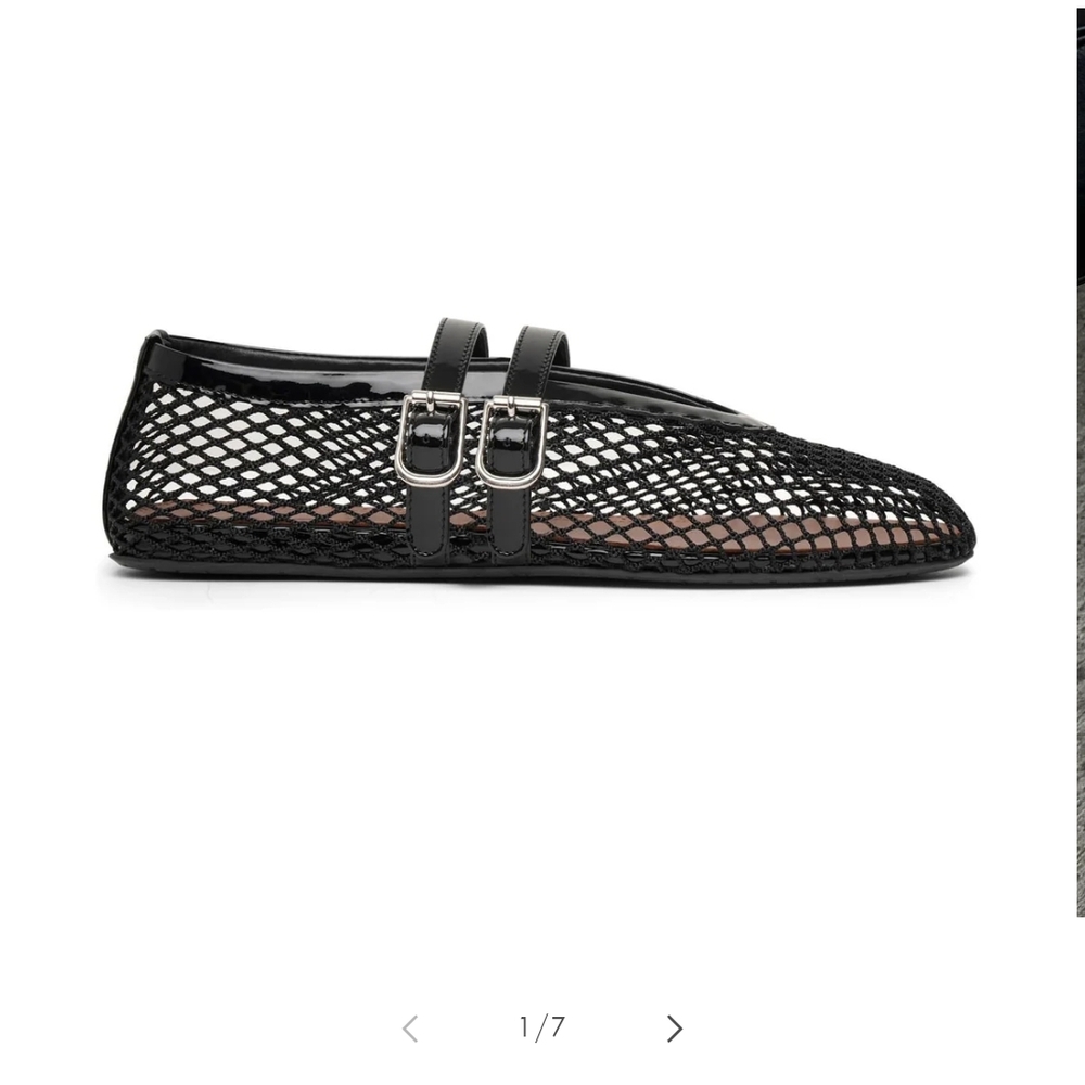 Black Mesh Flats with Double Strap